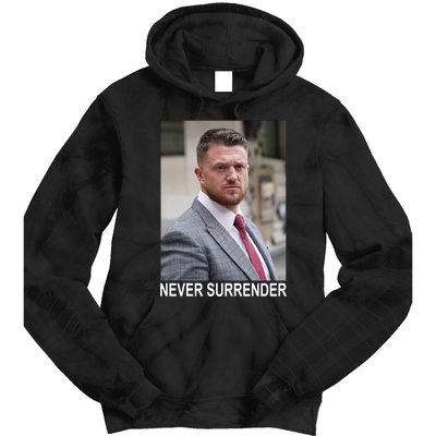 Tommy Robinson And Trump Mugshot Never Surrender Tie Dye Hoodie