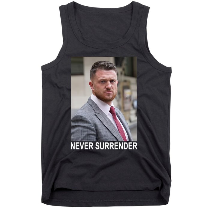 Tommy Robinson And Trump Mugshot Never Surrender Tank Top