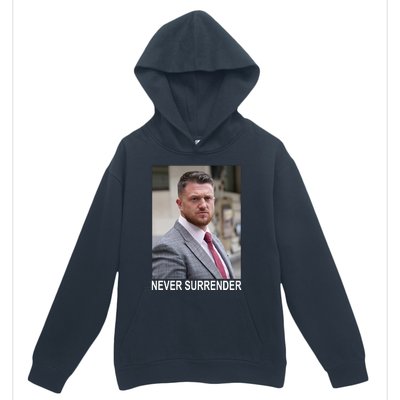 Tommy Robinson And Trump Mugshot Never Surrender Urban Pullover Hoodie