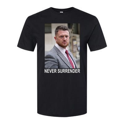 Tommy Robinson And Trump Mugshot Never Surrender Softstyle CVC T-Shirt