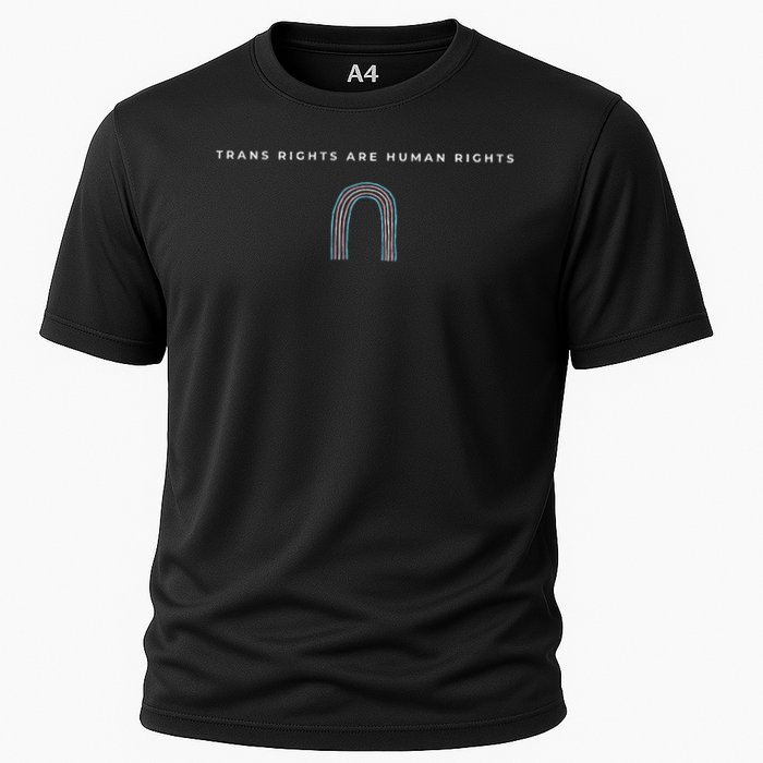 Trans Rights Are Human Rights Subtle Pride Flag Transgender Cooling Performance Crew T-Shirt