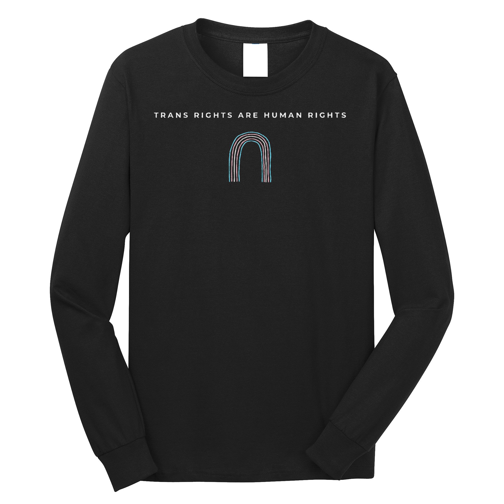 Trans Rights Are Human Rights Subtle Pride Flag Transgender Long Sleeve Shirt