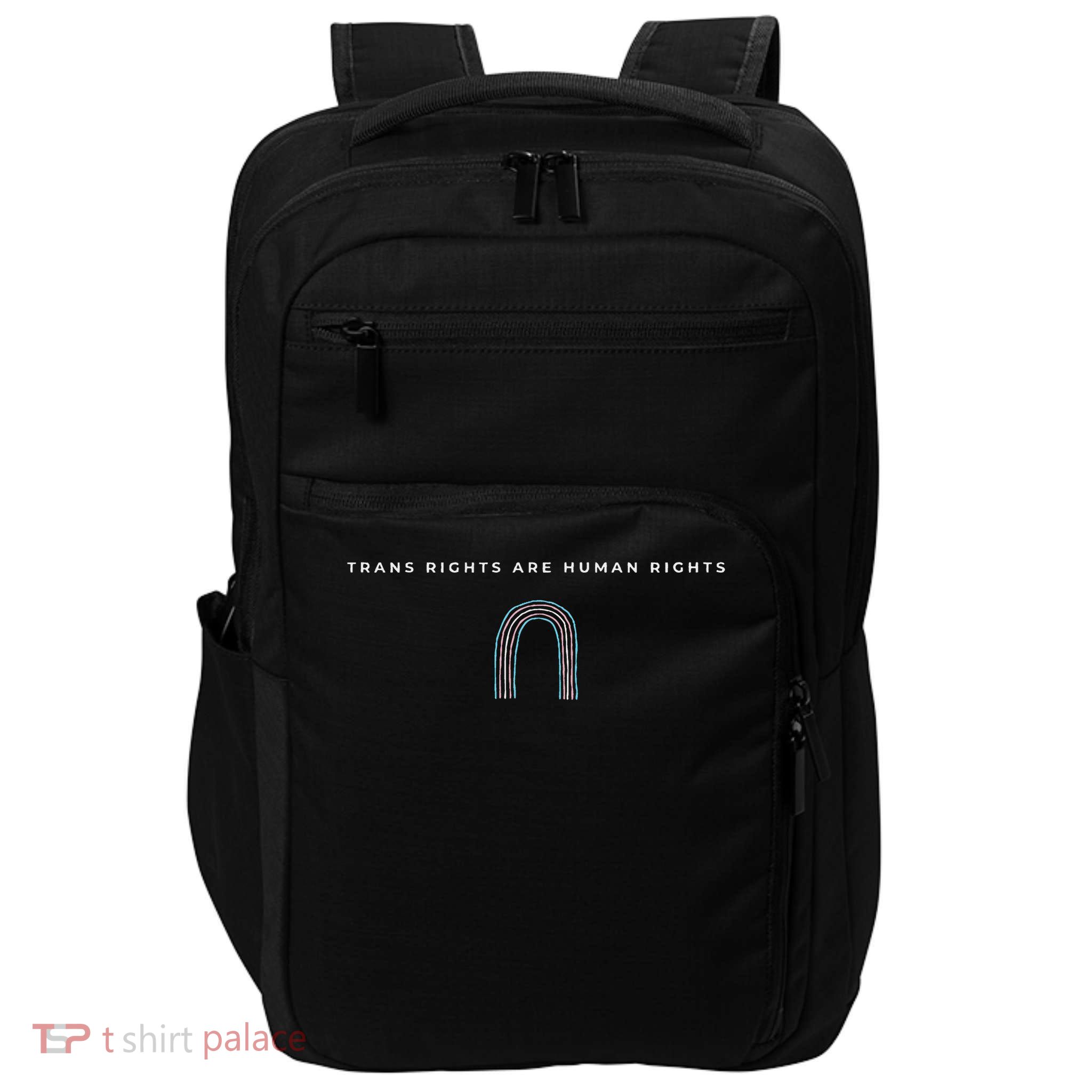 Trans Rights Are Human Rights Subtle Pride Flag Transgender Impact Tech Backpack