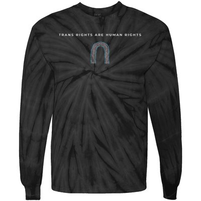 Trans Rights Are Human Rights Subtle Pride Flag Transgender Tie-Dye Long Sleeve Shirt