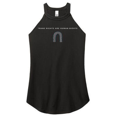 Trans Rights Are Human Rights Subtle Pride Flag Transgender Women's Perfect Tri Rocker Tank