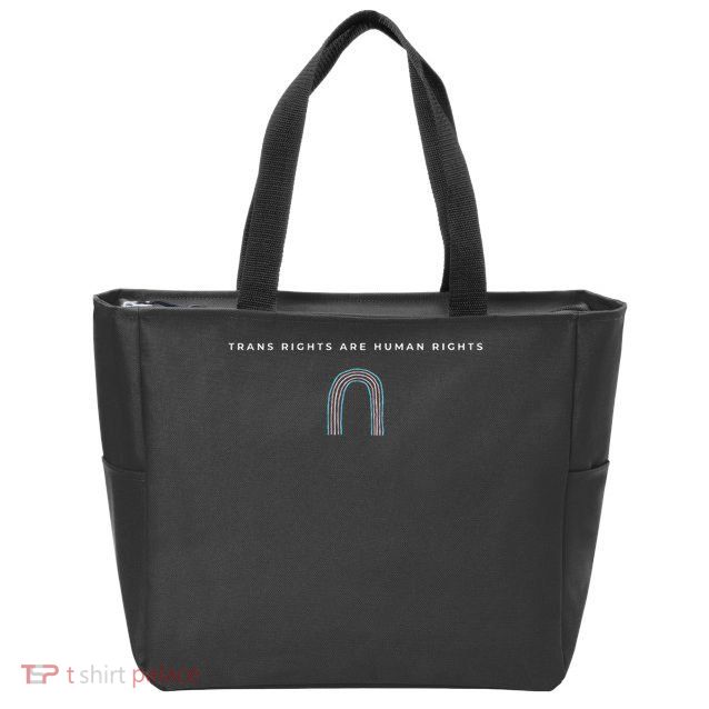 Trans Rights Are Human Rights Subtle Pride Flag Transgender Zip Tote Bag