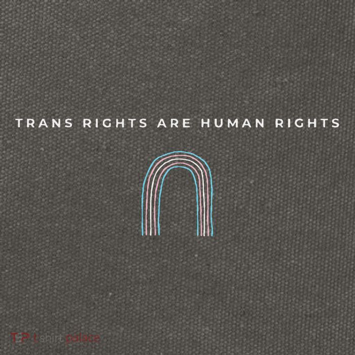 Trans Rights Are Human Rights Subtle Pride Flag Transgender Cotton Canvas Backpack