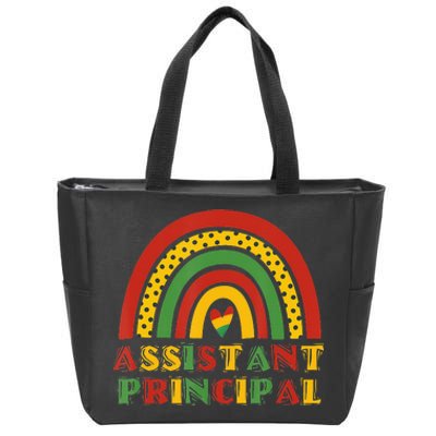 Teacher Rainbow Assistant Principal Black History Month Zip Tote Bag