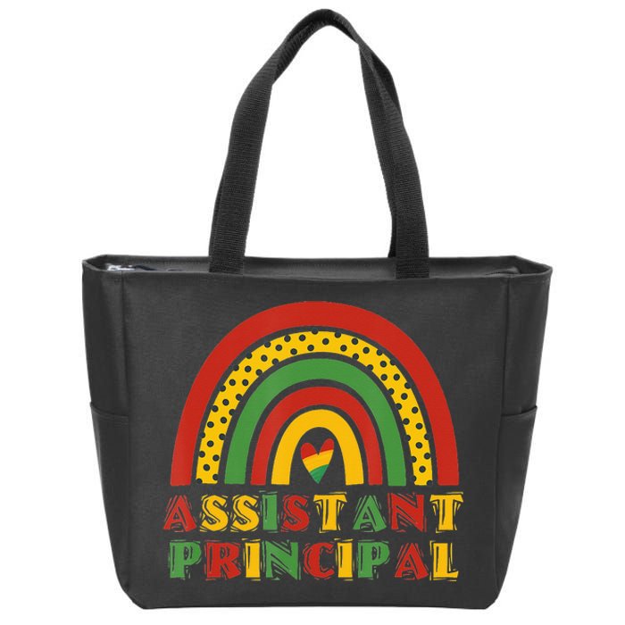 Teacher Rainbow Assistant Principal Black History Month Zip Tote Bag