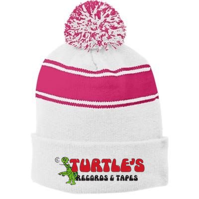 Turtle’S Records And Tapes Stripe Pom Pom Beanie