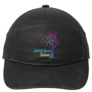 Tree Ribbon Addiction Recovery Awareness 7-Panel Snapback Hat