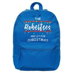 The Robertses Are Lit For Christmas Family Christmas Design Cute Gift 16 in Basic Backpack