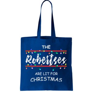 The Robertses Are Lit For Christmas Family Christmas Design Cute Gift Tote Bag