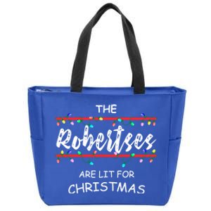 The Robertses Are Lit For Christmas Family Christmas Design Cute Gift Zip Tote Bag