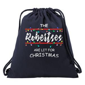 The Robertses Are Lit For Christmas Family Christmas Design Cute Gift Drawstring Bag