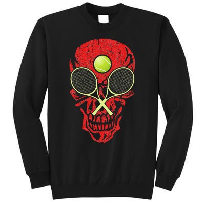 tennis racquet and ball skull sports halloween costume Sweatshirt