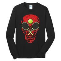 tennis racquet and ball skull sports halloween costume Tall Long Sleeve T-Shirt