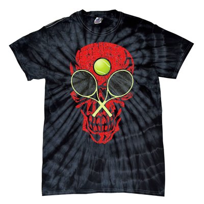 tennis racquet and ball skull sports halloween costume Tie-Dye T-Shirt