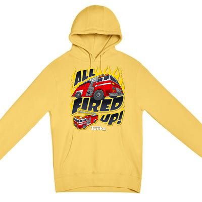 Tonka Rescue All Fired Up! Fire Truck Flames Logo Gift Premium Pullover Hoodie