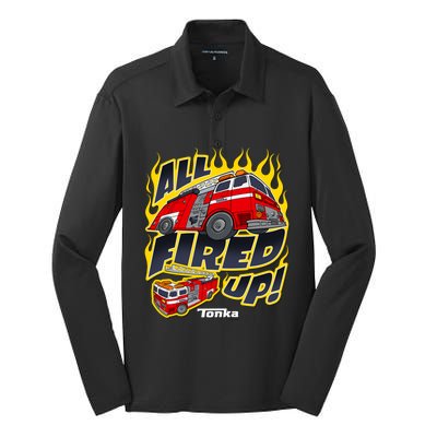 Tonka Rescue All Fired Up! Fire Truck Flames Logo Gift Silk Touch Performance Long Sleeve Polo