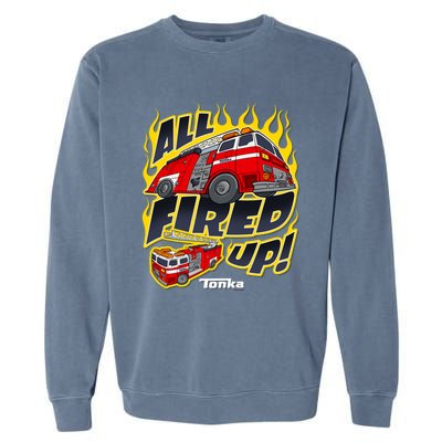 Tonka Rescue All Fired Up! Fire Truck Flames Logo Gift Garment-Dyed Sweatshirt