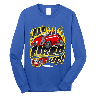 Tonka Rescue All Fired Up! Fire Truck Flames Logo Gift Long Sleeve Shirt