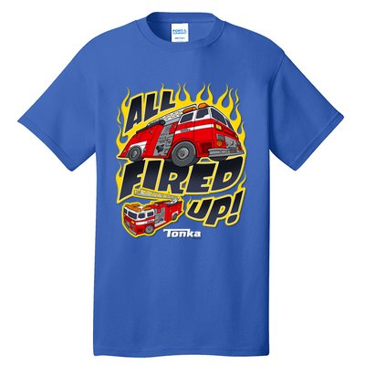 Tonka Rescue All Fired Up! Fire Truck Flames Logo Gift Tall T-Shirt