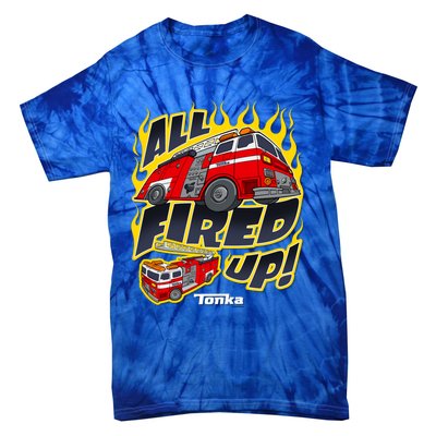 Tonka Rescue All Fired Up! Fire Truck Flames Logo Gift Tie-Dye T-Shirt