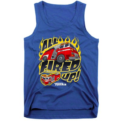 Tonka Rescue All Fired Up! Fire Truck Flames Logo Gift Tank Top