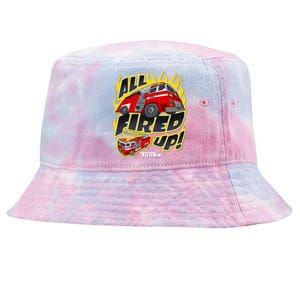 Tonka Rescue All Fired Up! Fire Truck Flames Logo Gift Tie-Dyed Bucket Hat