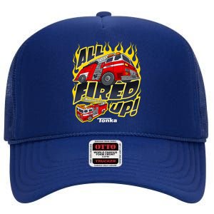 Tonka Rescue All Fired Up! Fire Truck Flames Logo Gift High Crown Mesh Back Trucker Hat