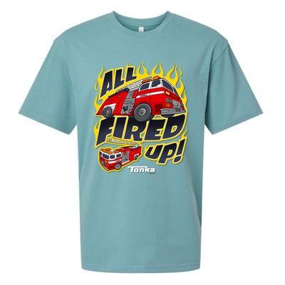 Tonka Rescue All Fired Up! Fire Truck Flames Logo Gift Sueded Cloud Jersey T-Shirt