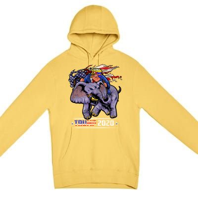 Trump Riding An Elephant Funny Republicans Trump Support Gift Premium Pullover Hoodie