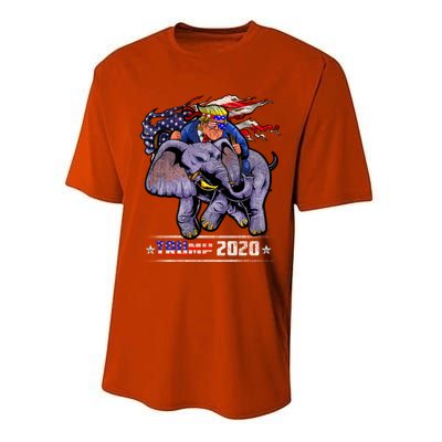 Trump Riding An Elephant Funny Republicans Trump Support Gift Performance Sprint T-Shirt