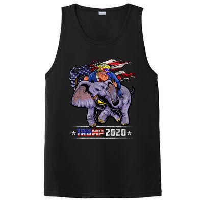 Trump Riding An Elephant Funny Republicans Trump Support Gift PosiCharge Competitor Tank