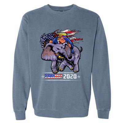 Trump Riding An Elephant Funny Republicans Trump Support Gift Garment-Dyed Sweatshirt