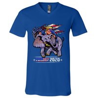 Trump Riding An Elephant Funny Republicans Trump Support Gift V-Neck T-Shirt