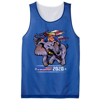 Trump Riding An Elephant Funny Republicans Trump Support Gift Mesh Reversible Basketball Jersey Tank