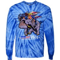 Trump Riding An Elephant Funny Republicans Trump Support Gift Tie-Dye Long Sleeve Shirt