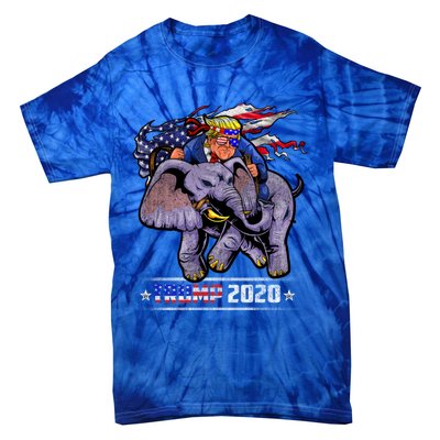 Trump Riding An Elephant Funny Republicans Trump Support Gift Tie-Dye T-Shirt