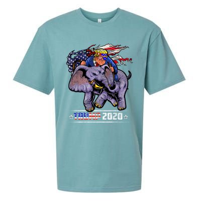 Trump Riding An Elephant Funny Republicans Trump Support Gift Sueded Cloud Jersey T-Shirt