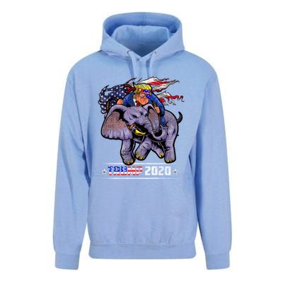 Trump Riding An Elephant Funny Republicans Trump Support Gift Unisex Surf Hoodie