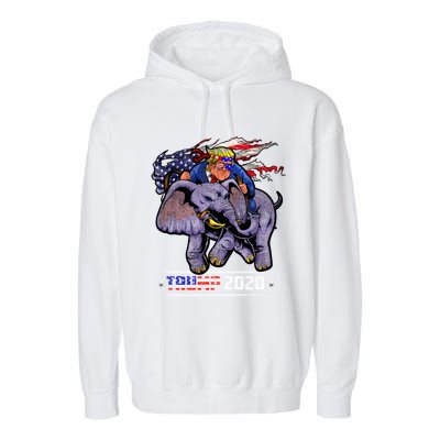 Trump Riding An Elephant Funny Republicans Trump Support Gift Garment-Dyed Fleece Hoodie