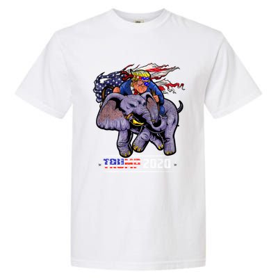 Trump Riding An Elephant Funny Republicans Trump Support Gift Garment-Dyed Heavyweight T-Shirt