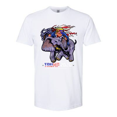 Trump Riding An Elephant Funny Republicans Trump Support Gift Softstyle CVC T-Shirt