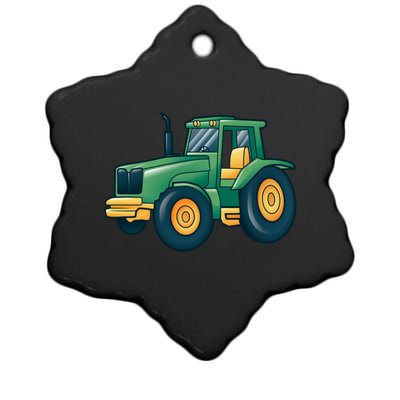 Tractor Ceramic Star Ornament