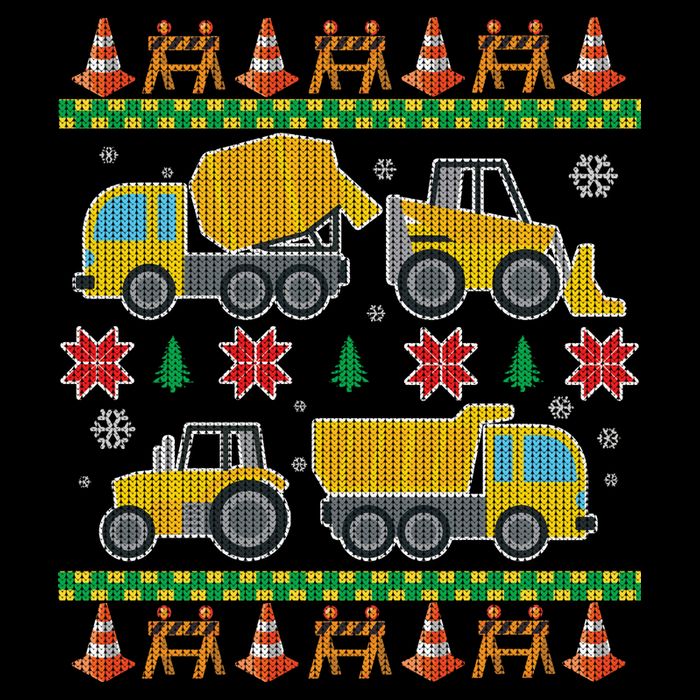 Tractors And Bulldozers Ugly Christmas Sweater Cooling Performance Crew T-Shirt