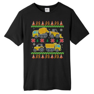 Tractors And Bulldozers Ugly Christmas Sweater Tall Fusion ChromaSoft Performance T-Shirt