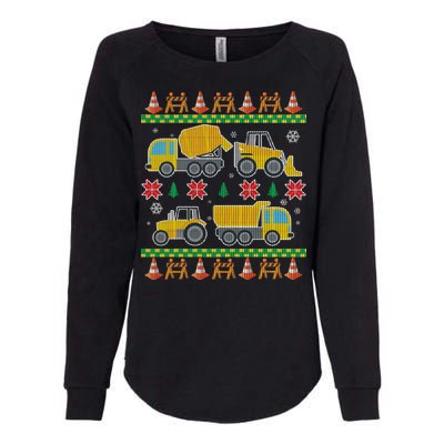 Tractors And Bulldozers Ugly Christmas Sweater Womens California Wash Sweatshirt