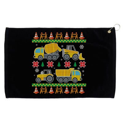 Tractors And Bulldozers Ugly Christmas Sweater Grommeted Golf Towel